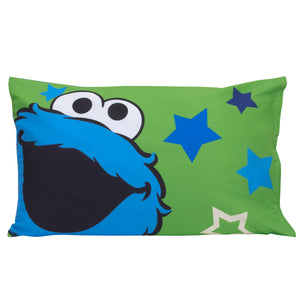 Sesame Street Awesome Buds - Red, Blue, Green, White 4pc Toddler Bed Set with Elmo and Cookie Monster