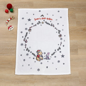Disney Winnie the Pooh and Piglet White, Red, and Green Christmas Holiday Wreath 