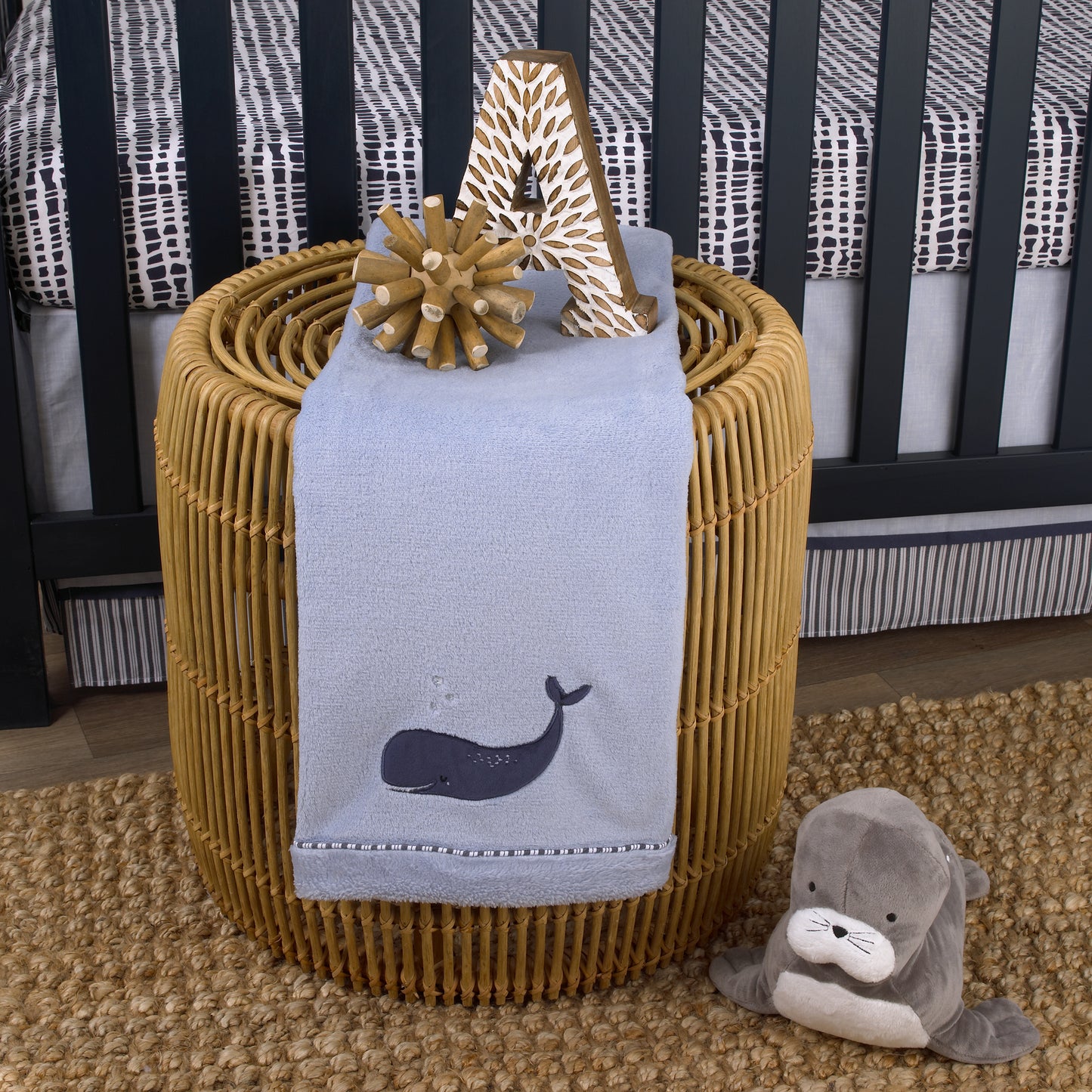 NoJo Seas The Day Blue Whale Super Soft Baby Blanket