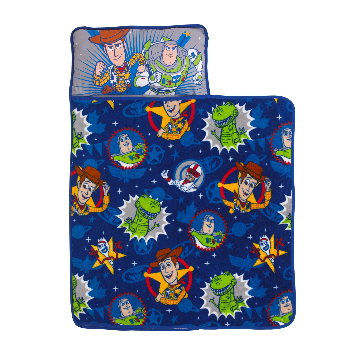 Disney Toy Story 4  - Blue, Green, Yellow, Grey Toys in Action Toddler Nap Mat