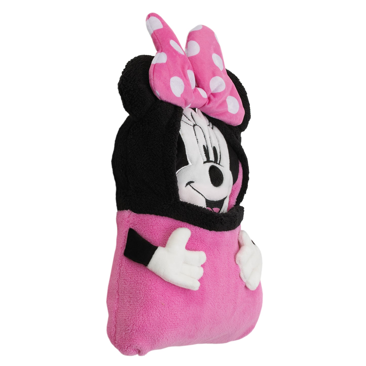 Disney Let's Party Pink, Black and White Minnie Mouse Character Shaped Toddler Blanket