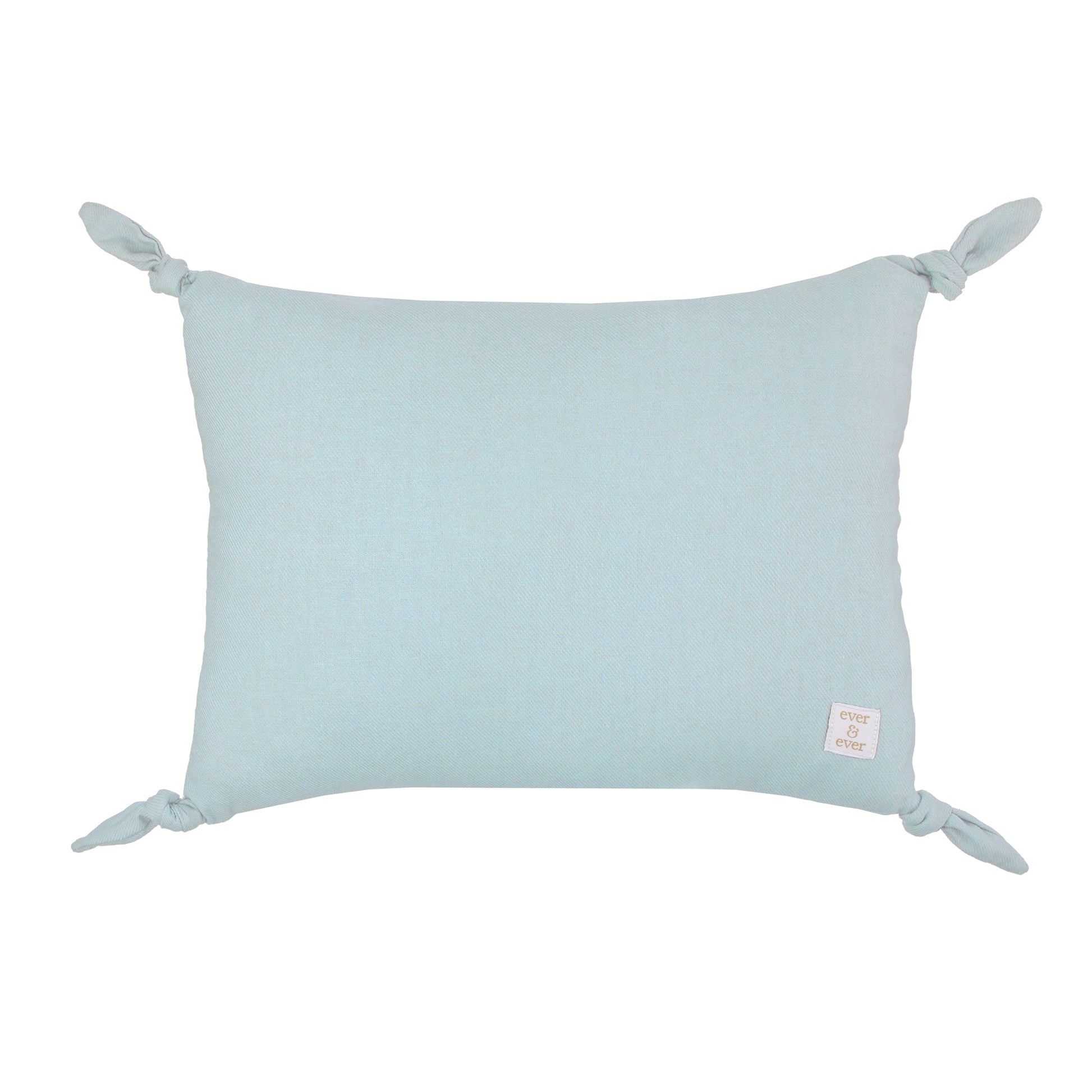 Ever & Ever Follow Your Dreams Dusty Teal Embroidered Tied Corners Decorative Pillow