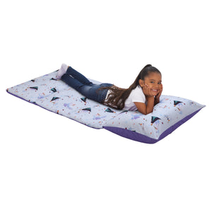 Disney Frozen Winter Cheer Lavender, Aqua, Green and White Anna, Elsa and Olaf Deluxe Easy Fold Toddler Nap Mat