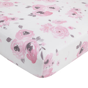 NoJo Dreamer Watercolor Floral 8 Piece Nursery Crib Bedding Set