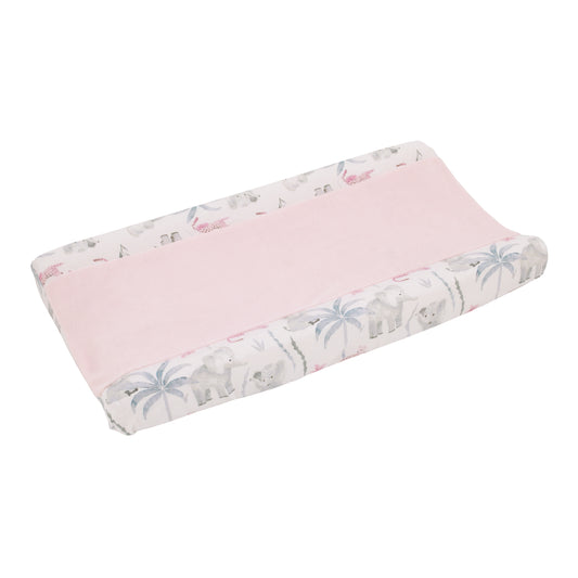 NoJo Tropical Princess Elephant/Jungle Super Soft Pink Changing Pad Cover