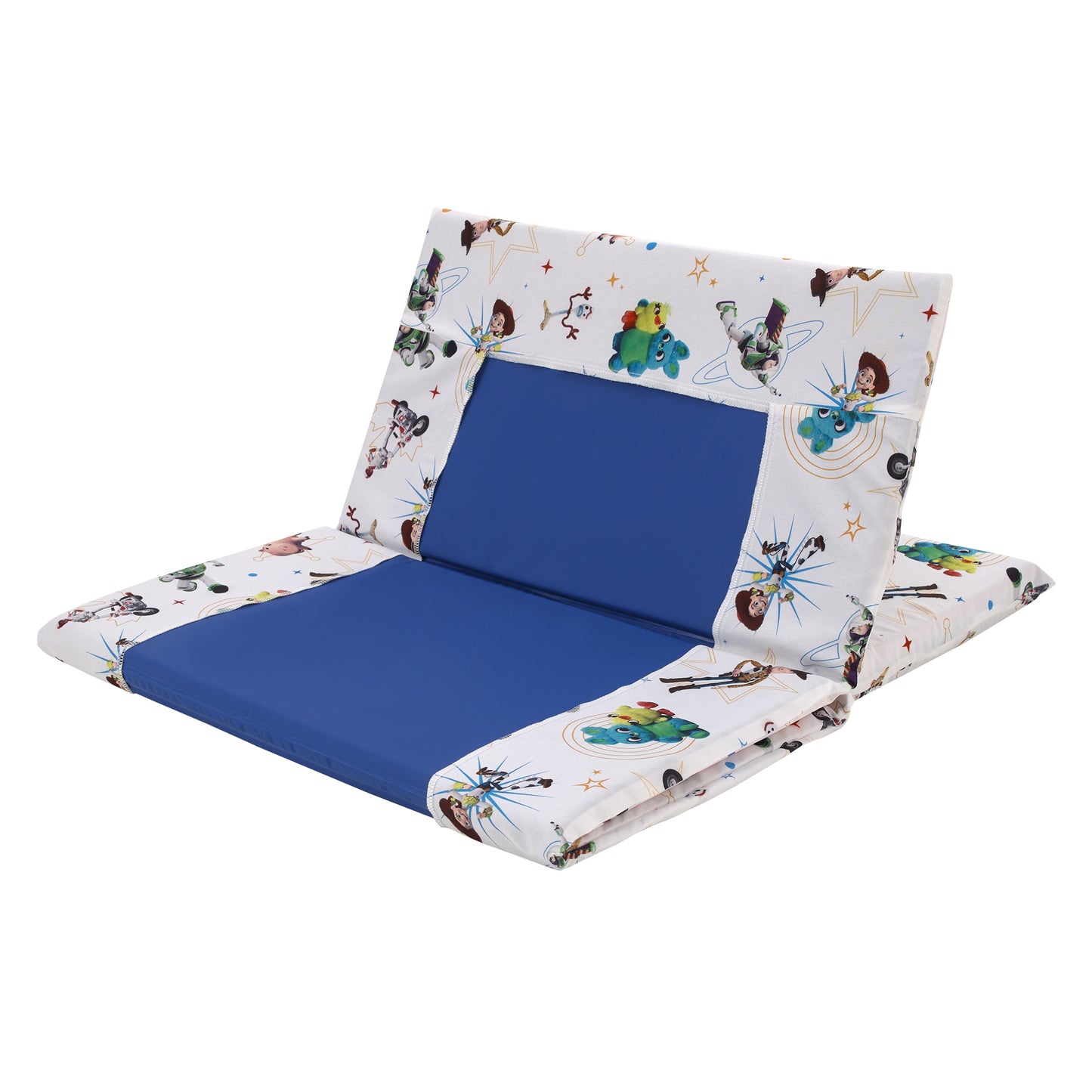 Disney Toy Story It's Play Time Blue, Green and White Woody, Buzz and The Toys Preschool Nap Pad Sheet