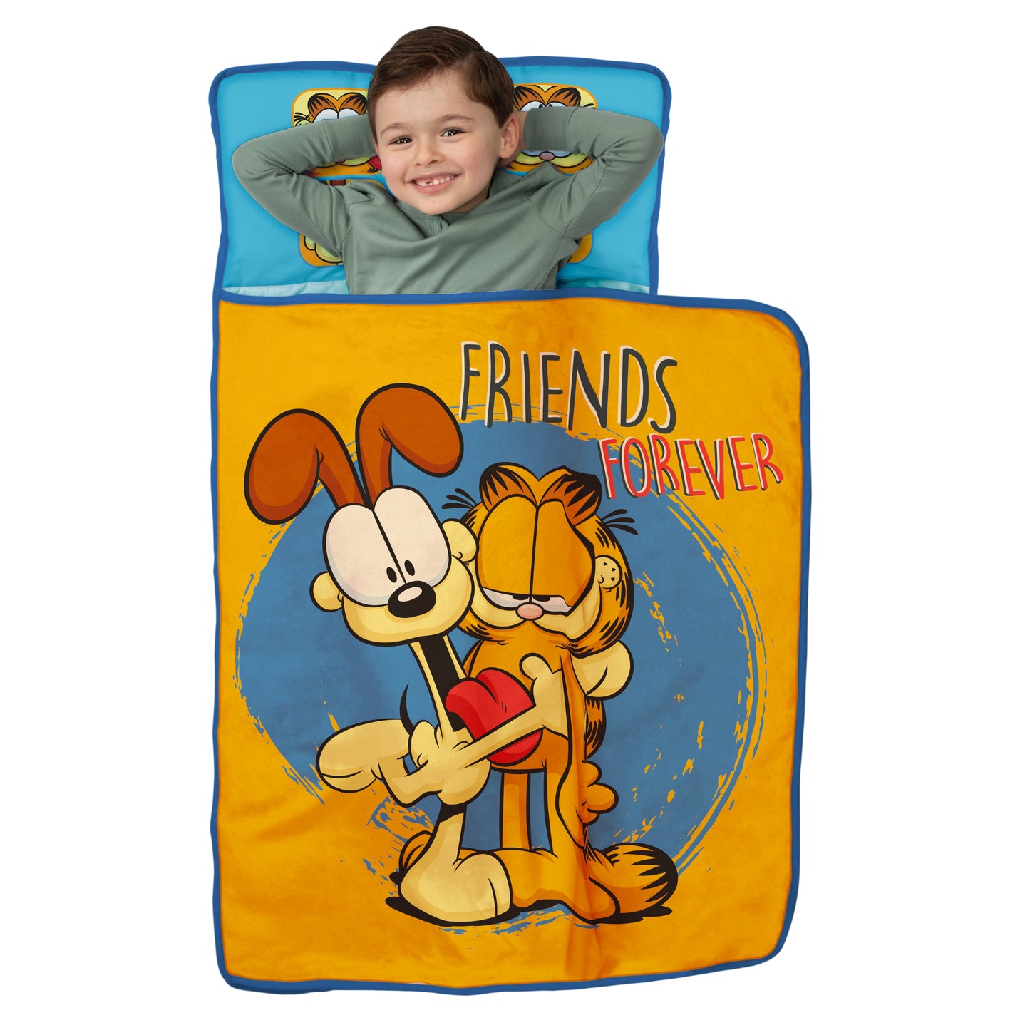 Garfield Forever Friends Toddler Nap Mat - Includes Attached Pillow and Fleece Blanket