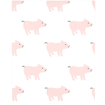 NoJo Piggy Pink and White Super Soft Mini Crib Sheet