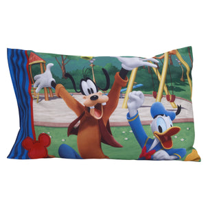 Disney Mickey Mouse - Blue, Red, Yellow 2 Piece Toddler Sheet Set with Fitted Crib Sheet and Pillowcase