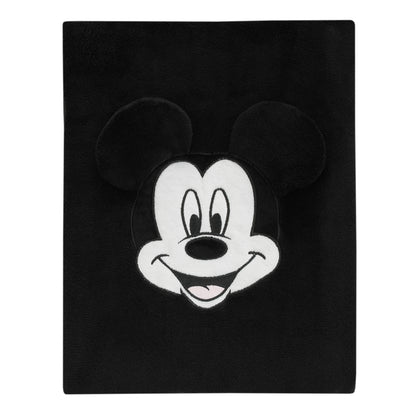 Disney Mickey Mouse Funhouse Crew Black and Red Super Soft Plush Character Toddler Blanket