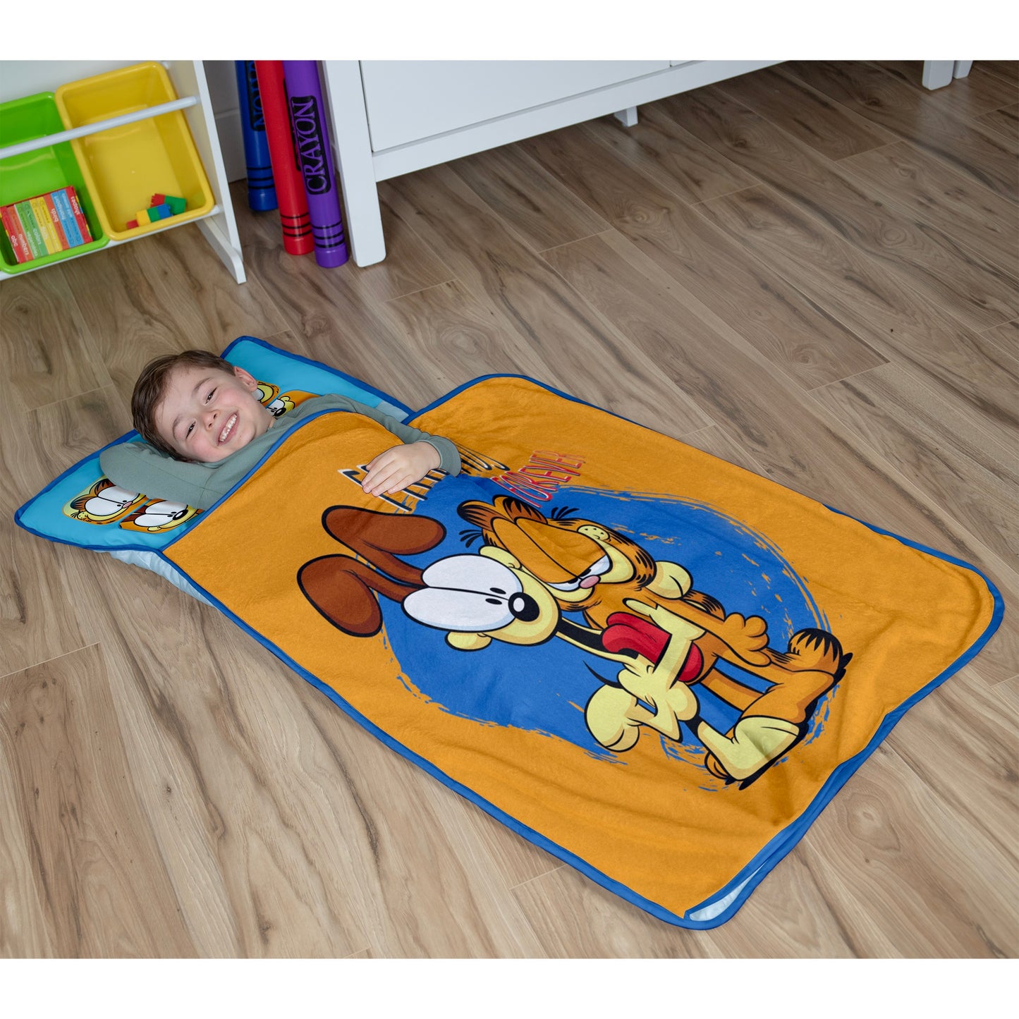 Garfield Forever Friends Toddler Nap Mat - Includes Attached Pillow and Fleece Blanket