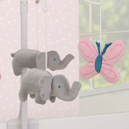 Carter's Floral Elephant Pink and Gray Butterfly Musical Mobile