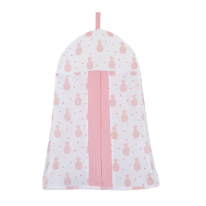 NoJo Tropical Flamingo Pink & White 100% Cotton 4 Piece Nursery Crib Bedding Set - Embroidered Quilt, Fitted Sheet, Dust Ruffle, and Diaper Stacker