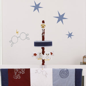 Warner Bros  Harry Potter Welcome Little Wizard Navy, White, and Burgundy, Hedwig and Letters Musical Mobile