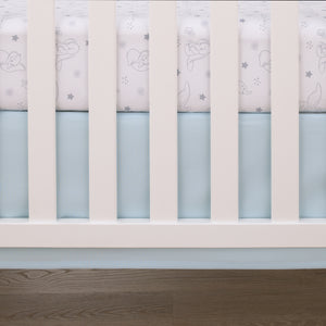 NoJo Disney Dumbo Shine Bright Lil Star Gray and White Stars Nursery Fitted Crib Sheet
