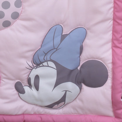 Disney Minnie Mouse Pretty in Pink 3 Piece Nursery Crib Bedding Set