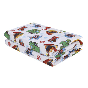 Marvel The Avengers I Am A Hero Blue, Green, Red, and Yellow Preschool Nap Pad Sheet