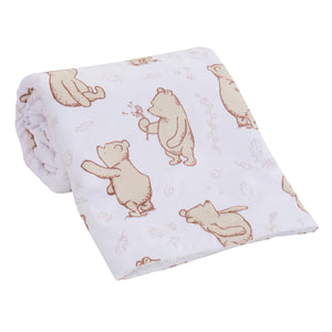 NoJo Disney Classic Winnie the Pooh You Are So Loved Sherpa Baby Blanket, Ivory and Taupe