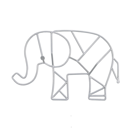 NoJo Elephant Shaped Wire Nursery Wall Decor, Grey Finish