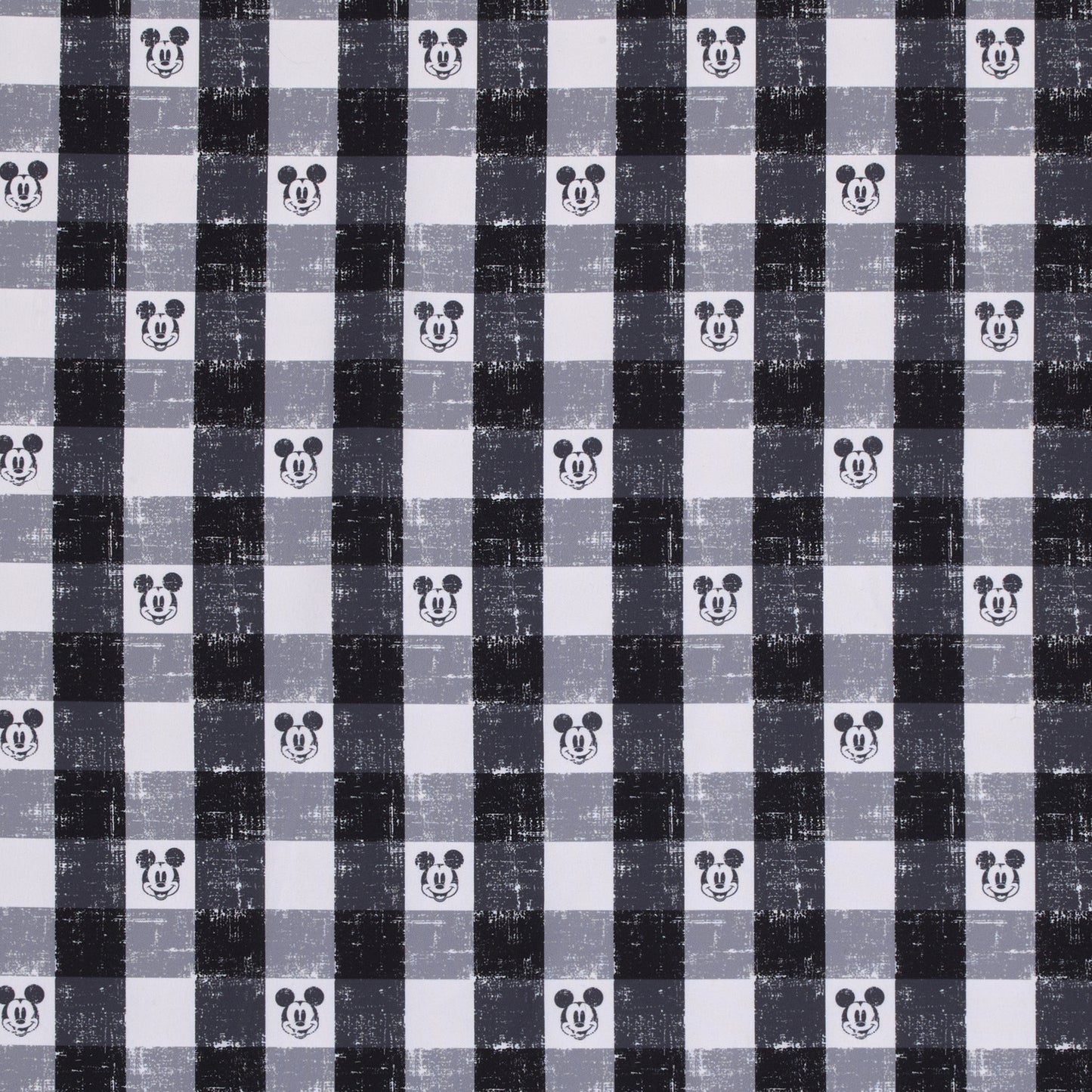 Disney Mickey Mouse - Black, White and Gray Plaid Nursery Fitted Mini Crib Sheet