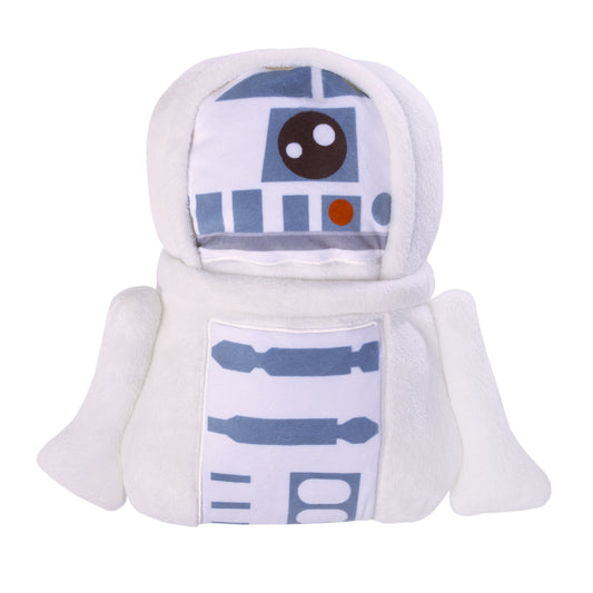R2D2 Blue and White Super Soft Character Shaped Toddler Blanket