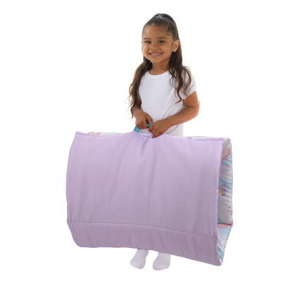 Disney Doc McStuffins Cuddle Team Purple, Pink and Aqua Rainbows and Clouds Deluxe Easy Fold Toddler Nap Mat