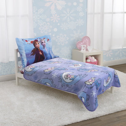 Disney Frozen 2 Elsa and Nokk Lavender and Pink Super Soft Toddler Blanket - 40"x 50"