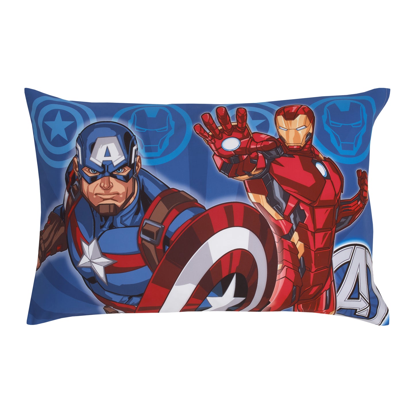 Marvel Avengers Team Blue, Red, and Green Hulk, Captain America, Iron Man, and Thor 4 Piece Toddler Bed Set - Comforter, Fitted Bottom Sheet, Flat Top Sheet, and Reversible Pillowcase
