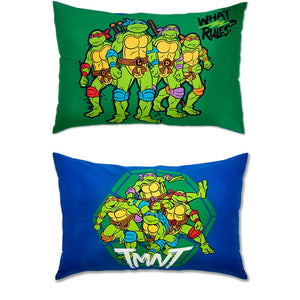 NoJo Teenage Mutant Ninja Turtles 4 Piece Toddler Bed Set - Includes a Comforter, Fitted Bottom Sheet, Flat Top Sheet, Reversible Pillowcase