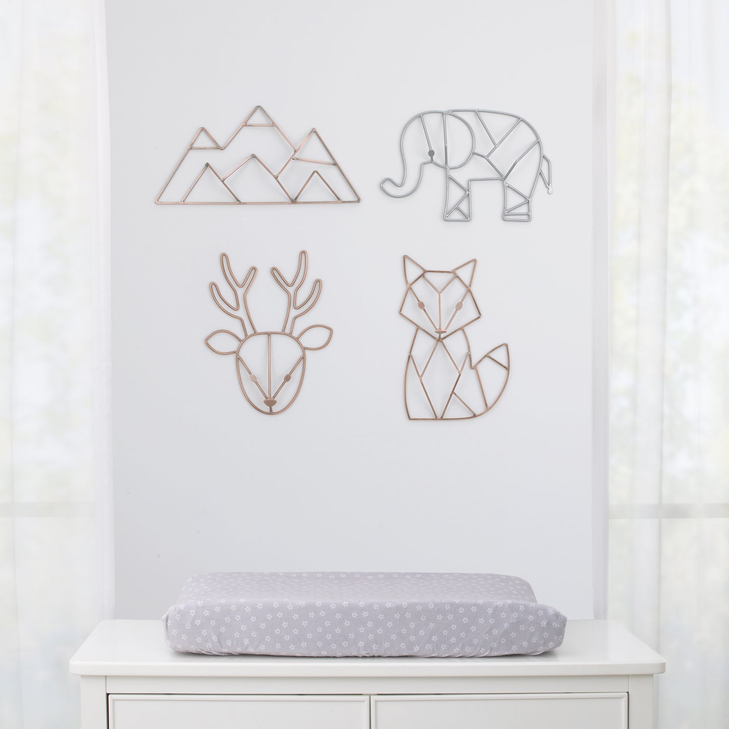 NoJo Deer Shaped Wire Nursery Wall Decor, Copper Finish