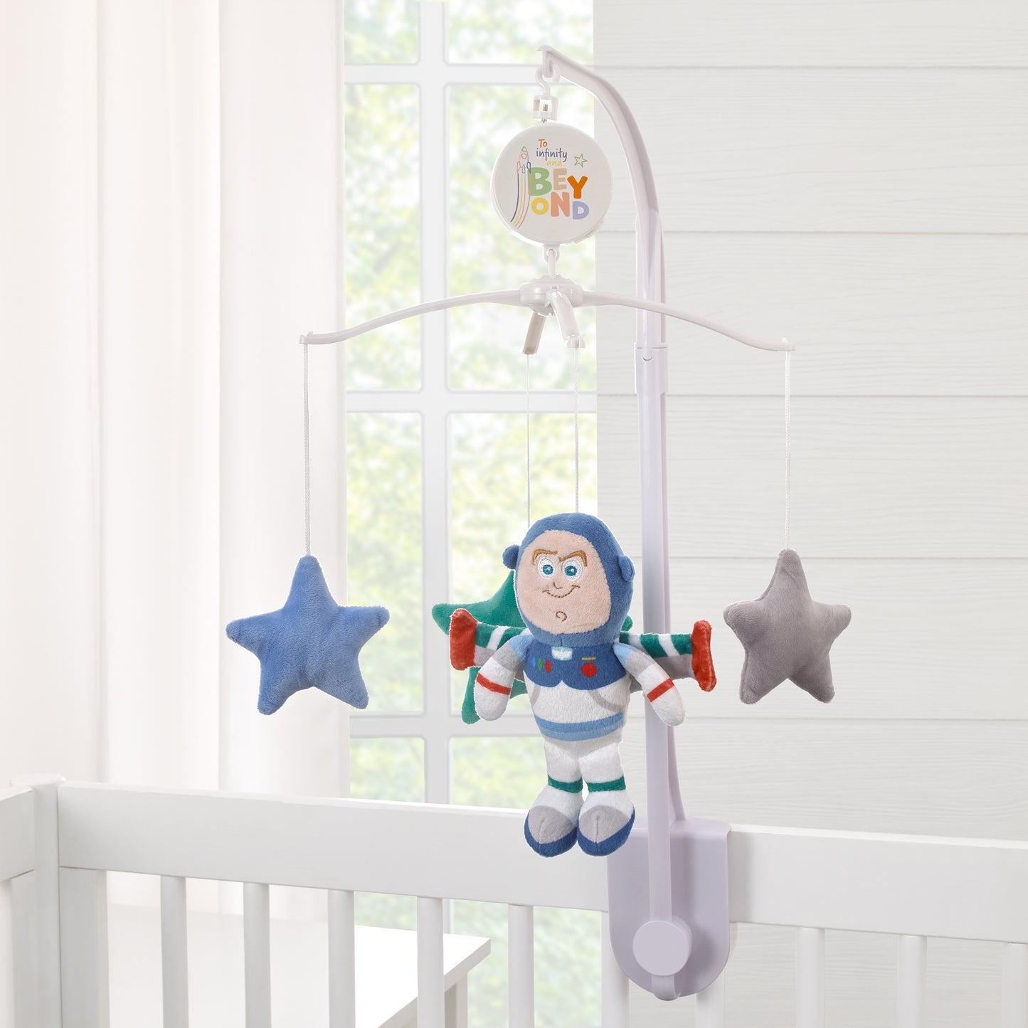 Disney Toy Story Color Crazy Grey, Blue, Orange and Green Buzz Lightyear and Stars Musical Mobile