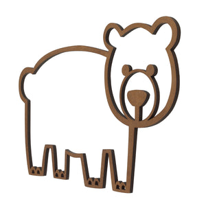 Little Love by NoJo Bear Shaped Textured Wood Tone Wall Decor