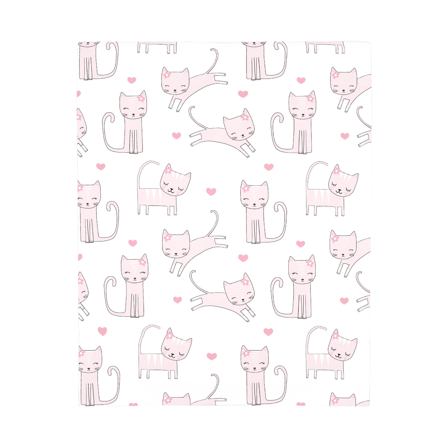 NoJo Super Soft Pink and White Purrdy Kitty Cat Fitted Crib Sheet