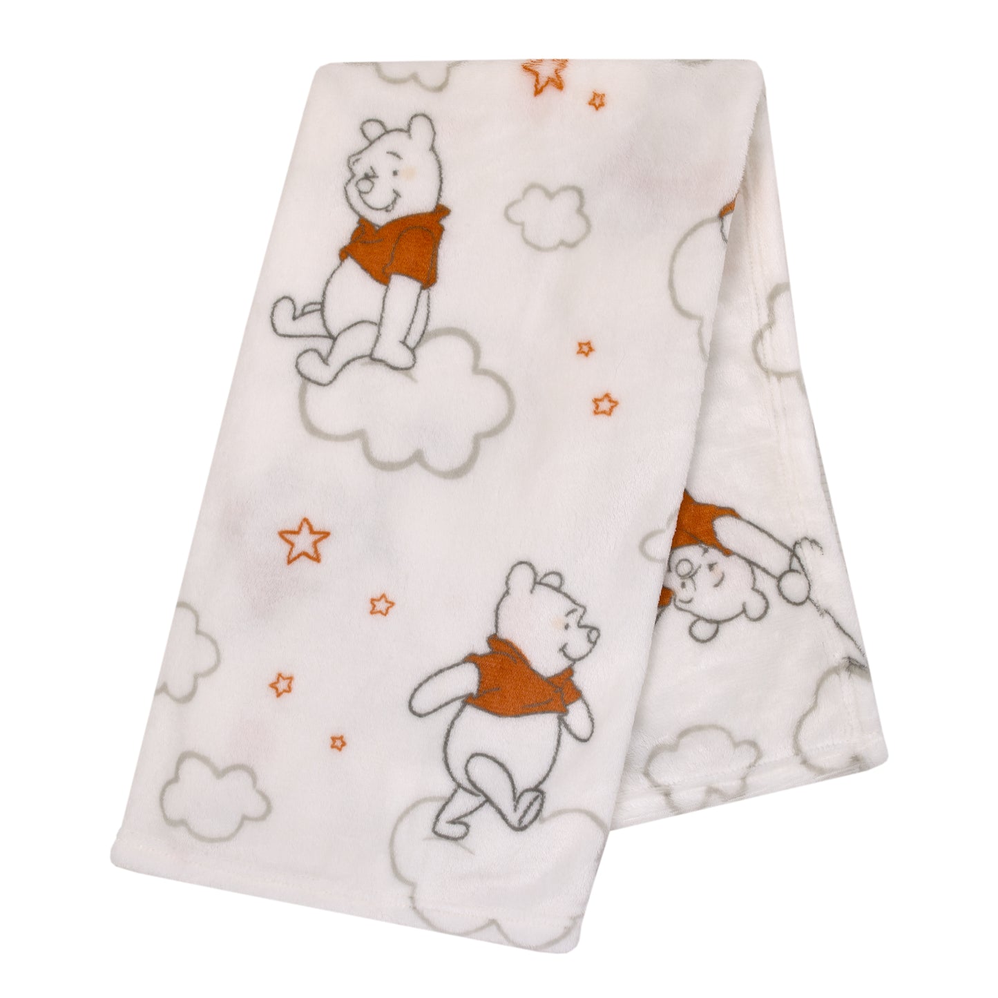 Disney Winnie the Pooh Red and White Clouds Super Soft Baby Blanket