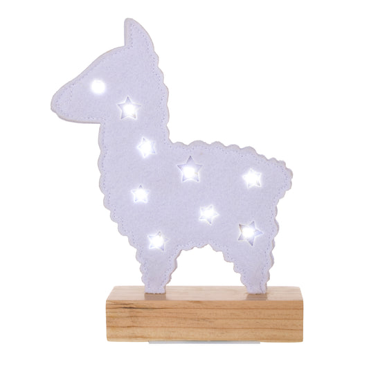 White Llama Lighted Nursery Décor