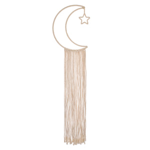 Little Love by NoJo Natural Ivory MacramÃ© Moon Shaped Wall DÃ©cor With Fringe, 18