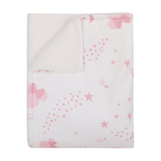 Disney Minnie Mouse Twinkle Twinkle Minnie Pink and White Super Soft Baby Blanket