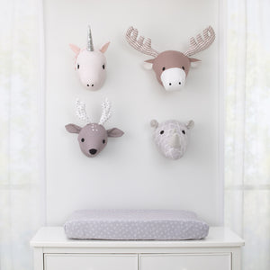 NoJo Brown and White Moose Plush Head Wall Decor