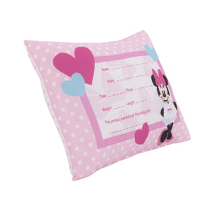 Disney Minnie Mouse Decorative Keepsake Pillow Personalized Birth Pillow