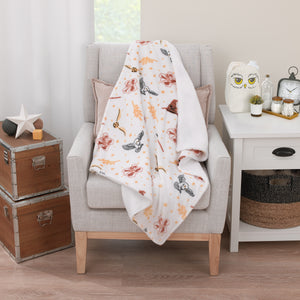 Warner Bros  Harry Potter White, Gold, and Tan Super Soft Sherpa Baby Blanket