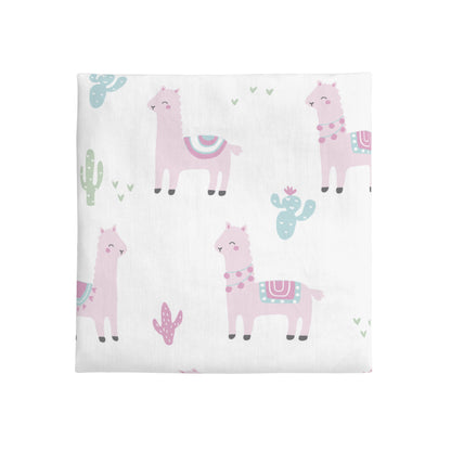 NoJo Super Soft Pink Llama Nursery Mini Crib Fitted Sheet