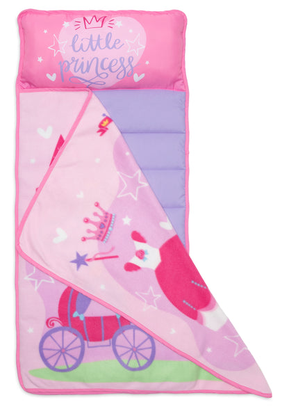 NoJo Little Princess Toddler Nap Mat - Includes Attached Pillow and Fleece Blanket