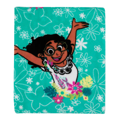 Disney Encanto Tropical Delight Turquoise, Pink, and Teal, Mirabel, Flowers, and Butterflies Super Soft Toddler Blanket