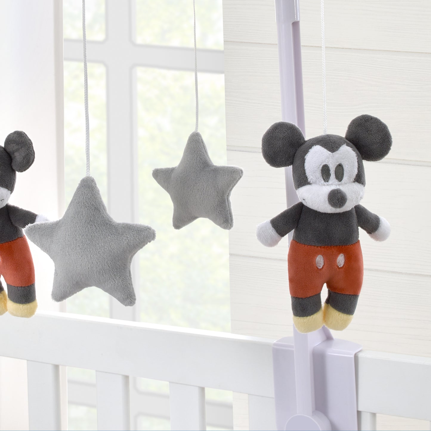Disney Mighty Mickey Mouse and Grey Stars Plush Musical Mobile