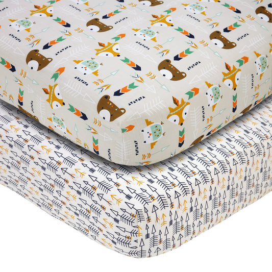 Little Love by NoJo Aztec 2 Pk Crib Sheet