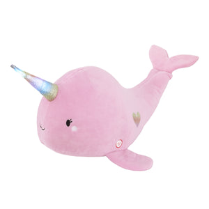 Little Love by NoJo Pink Narwhal Lighted Metallic Horn Plush Stuffed Animal