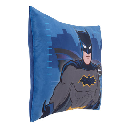 Warner Brothers Batman The Caped Crusader Navy, Gray and Yellow Decorative Toddler Pillow