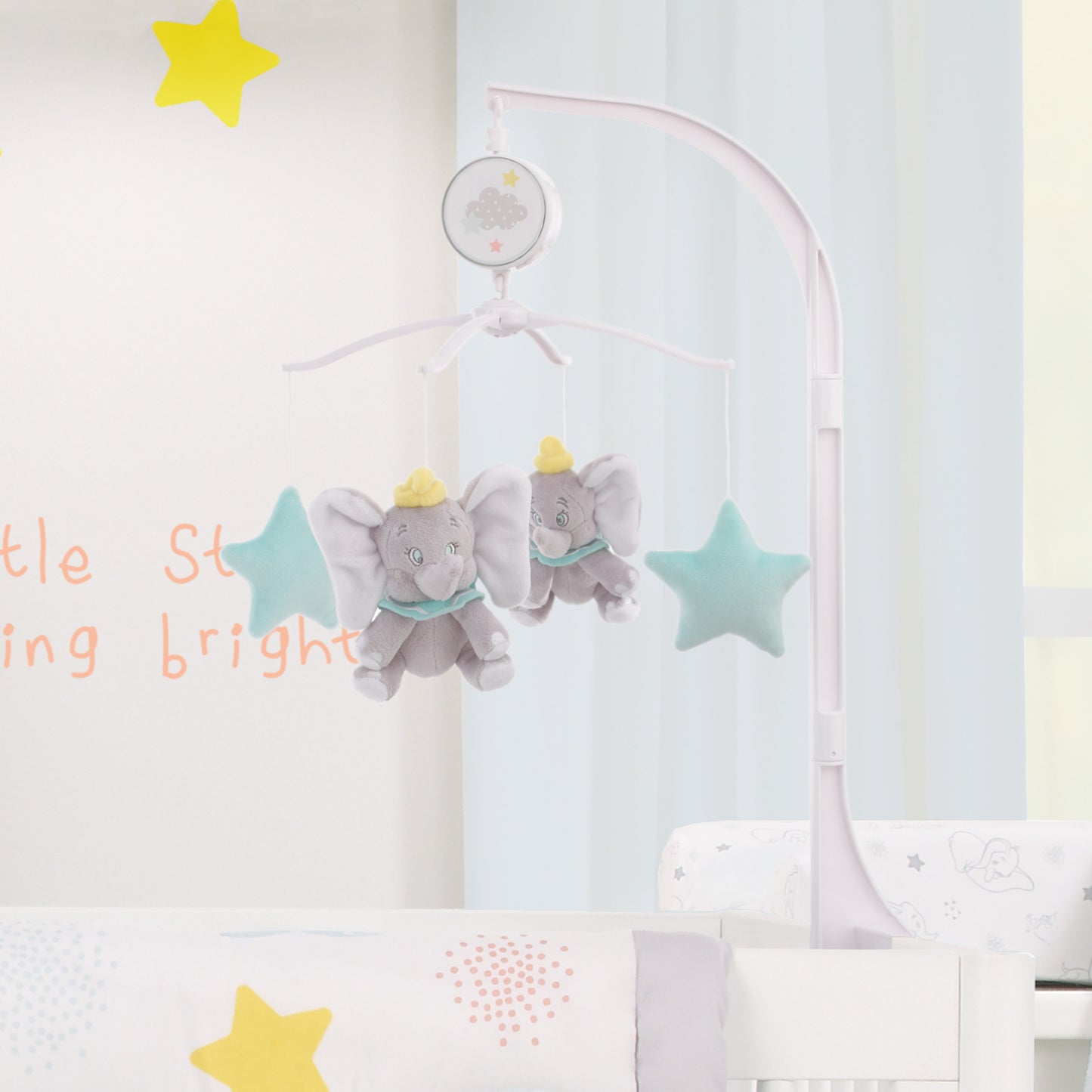 Disney Dumbo - Shine Bright Little Star Aqua, Grey and Yellow Musical Mobile