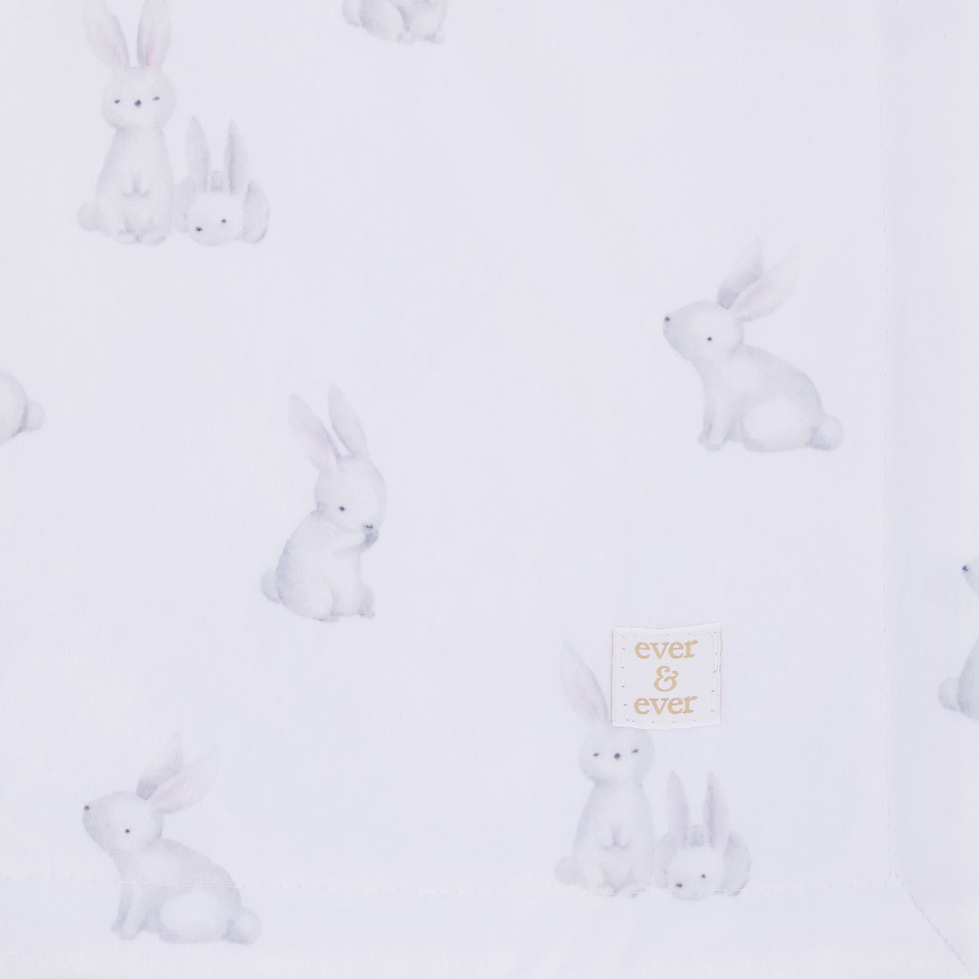 Ever & Ever Sweet Bunny White, Pink, and Gray Super Soft Plush Sherpa Baby Blanket