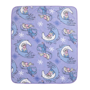 Disney Frozen 2 Elsa and Nokk Lavender and Pink Super Soft Toddler Blanket - 40
